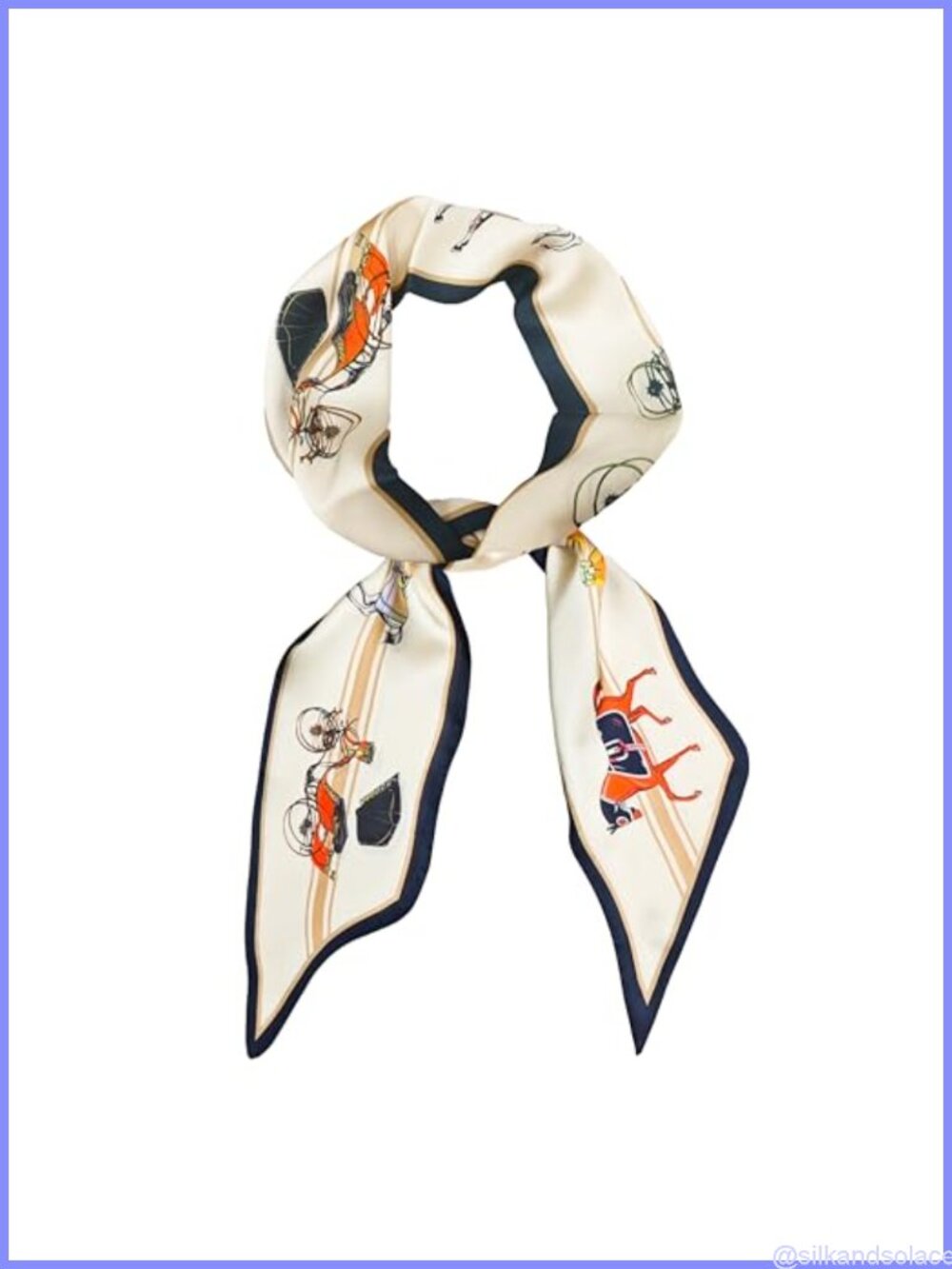 Skinny Satin Scarf for Bag Purse Handbag Hair Scarf Headband Women